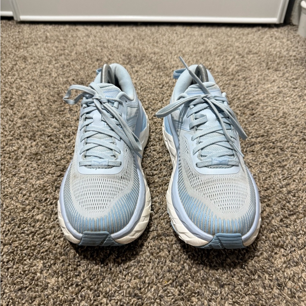Hoka Women's Bondi 7 Running Shoe in Pale Blue - Picture 3 of 8